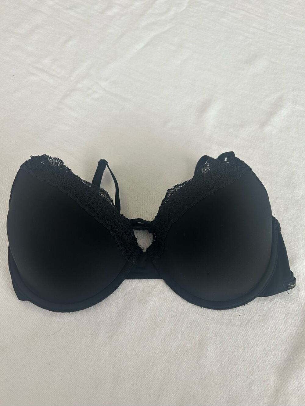 Calvin Klein Black Lace Trim Push-Up Bra 34C